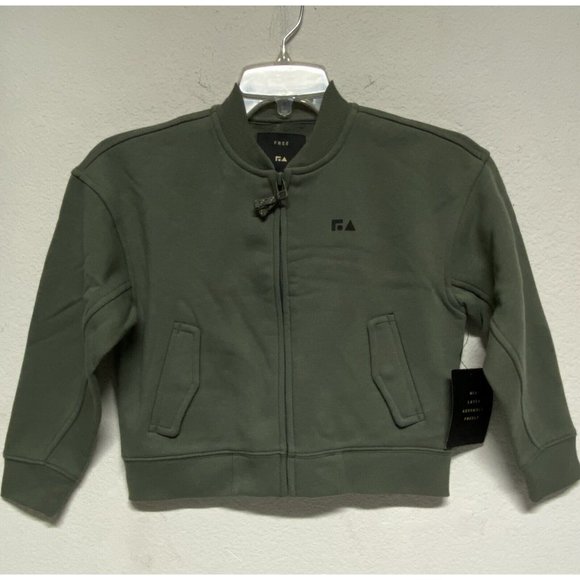 Boys free assembly XS 4/5 zip up hoodie warm NWT green - Picture 1 of 6